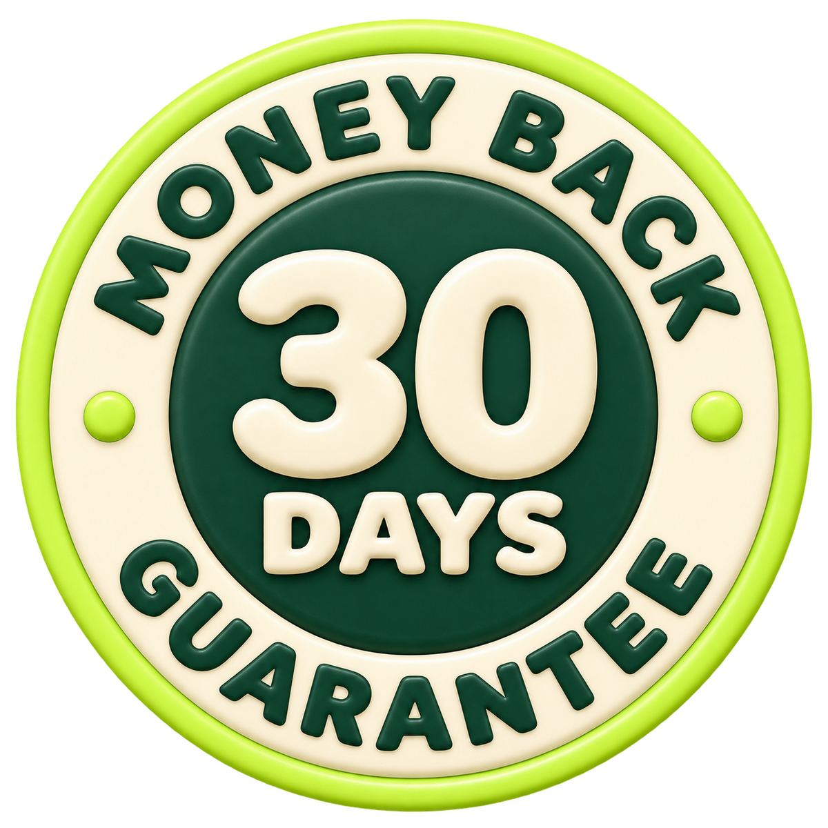 100% money-back guarantee, 30 days